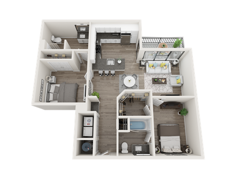 B2A Floor Plan at Link Apartments® Montford, Charlotte, North Carolina